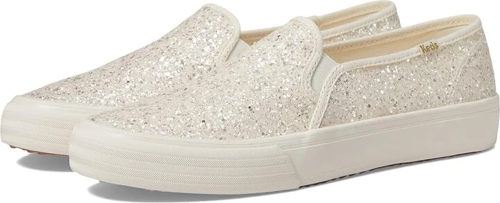 Keds Double Decker Glitter Women's Shoes Cream : 5 B - Medium, Synthetic