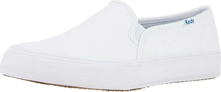 Keds Double Decker Slip On Women's Shoes White : 5 B - Medium, Canvas - Image 2