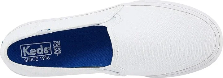 Keds Double Decker Slip On Women's Shoes White : 5 B - Medium, Canvas - Image 3