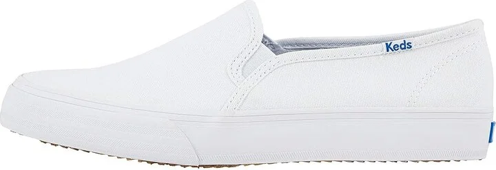 Keds Double Decker Slip On Women's Shoes White : 5 B - Medium, Canvas - Image 7