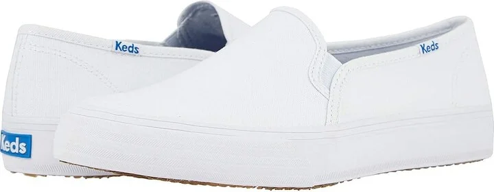 Keds Double Decker Slip On Women's Shoes White : 5 B - Medium, Canvas