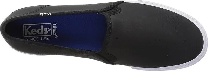 Keds Double Decker Slip On Women's Slip on Shoes Black : 5 B - Medium, Leather - Image 3