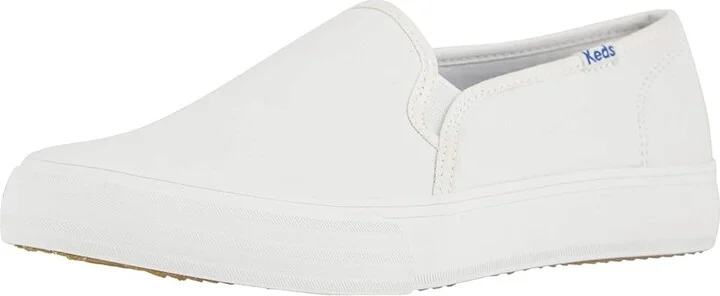 Keds Double Decker Slip On Women's Slip on Shoes White : 5 B - Medium, Leather - Image 2