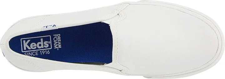 Keds Double Decker Slip On Women's Slip on Shoes White : 5 B - Medium, Leather - Image 3