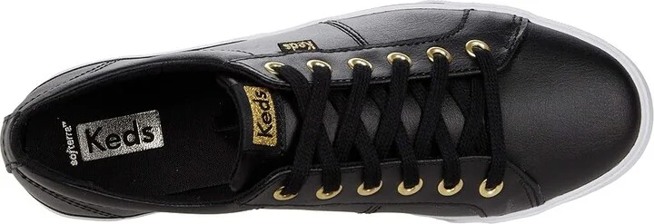Keds Jump Kick Duo Lace Up Women's Shoes Black/Gold : 5 B - Medium, Leather - Image 2
