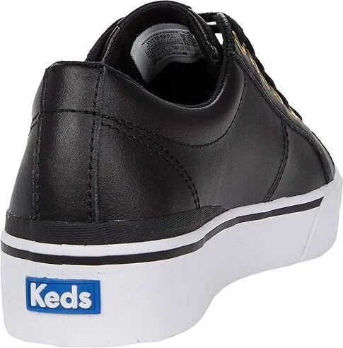 Keds Jump Kick Duo Lace Up Women's Shoes Black/Gold : 5 B - Medium, Leather - Image 4