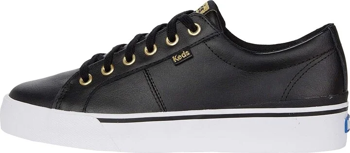 Keds Jump Kick Duo Lace Up Women's Shoes Black/Gold : 5 B - Medium, Leather - Image 6