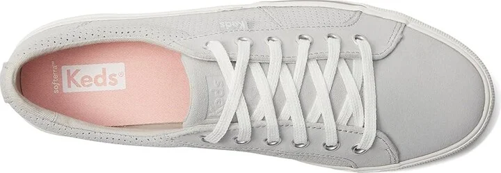 Keds Jump Kick Duo Lace Up Women's Shoes Grey Perf Suede : 7 B - Medium, Leather - Image 2