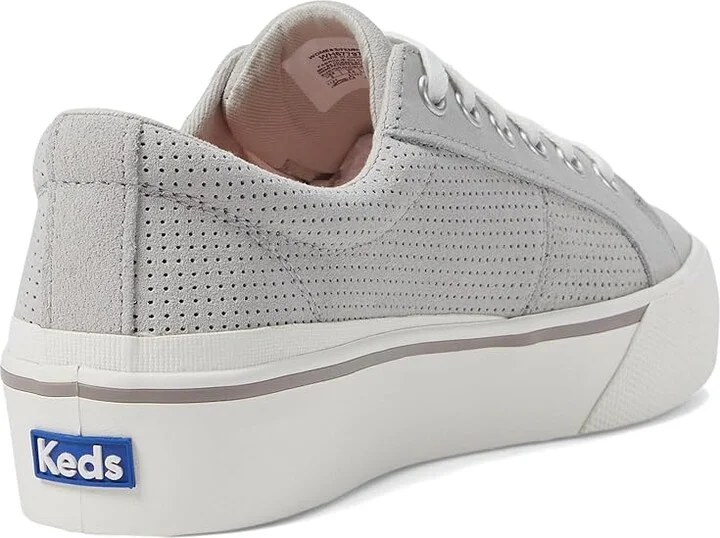 Keds Jump Kick Duo Lace Up Women's Shoes Grey Perf Suede : 7 B - Medium, Leather - Image 4
