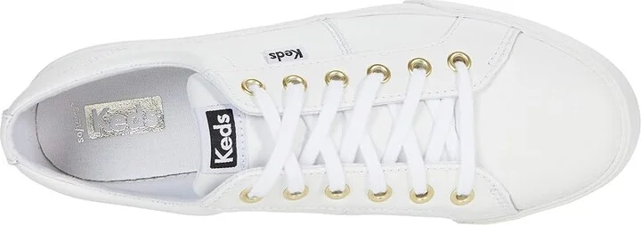 Keds Jump Kick Duo Lace Up Women's Shoes White/Gold : 5 B - Medium, Synthetic/Leather - Image 2