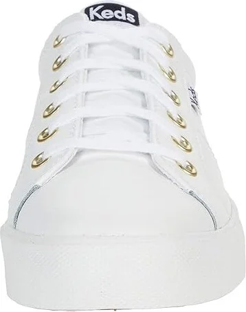 Keds Jump Kick Duo Lace Up Women's Shoes White/Gold : 5 B - Medium, Synthetic/Leather - Image 5