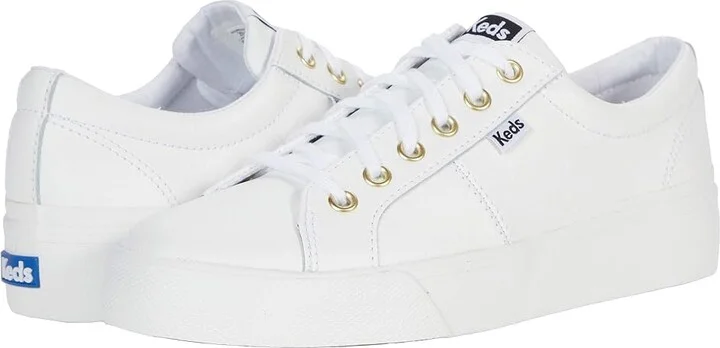 Keds Jump Kick Duo Lace Up Women's Shoes White/Gold : 5 B - Medium, Synthetic/Leather