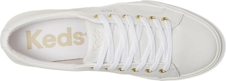 Keds Jump Kick Duo Lace Up Women's Shoes White/Gold Leather : 8.5 B - Medium - Image 2