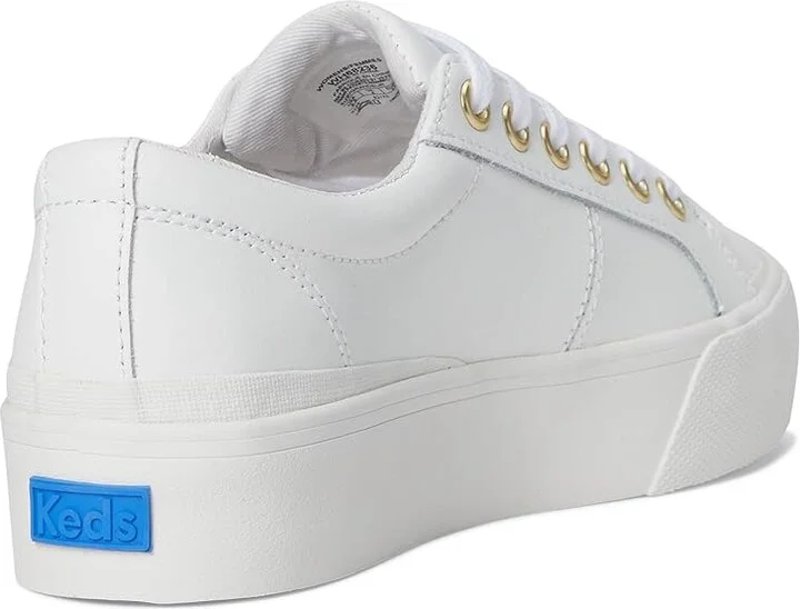 Keds Jump Kick Duo Lace Up Women's Shoes White/Gold Leather : 8.5 B - Medium - Image 4