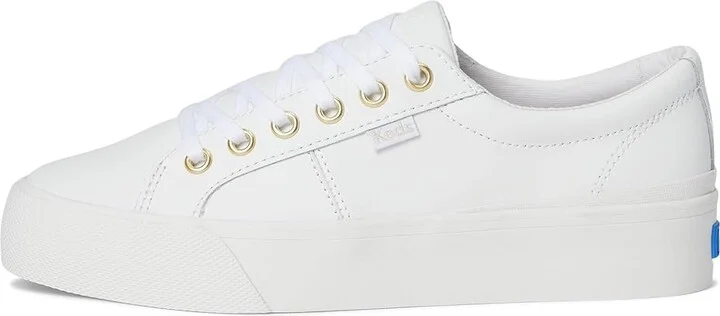 Keds Jump Kick Duo Lace Up Women's Shoes White/Gold Leather : 8.5 B - Medium - Image 6