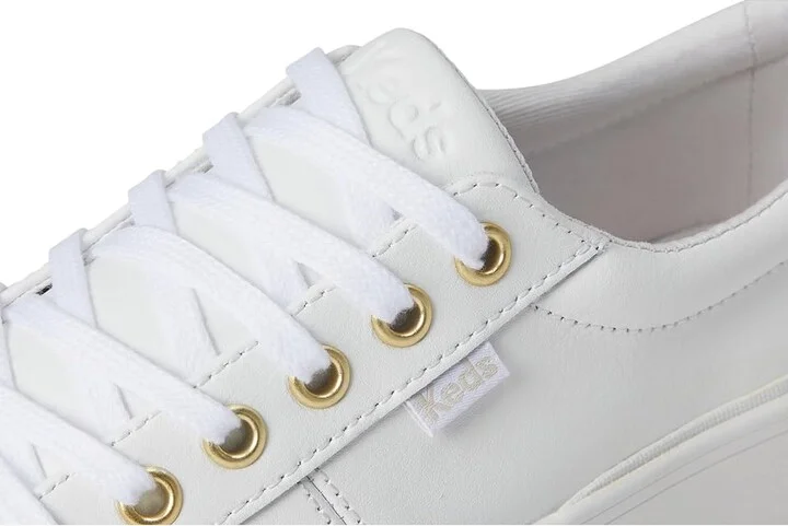 Keds Jump Kick Duo Lace Up Women's Shoes White/Gold Leather : 8.5 B - Medium - Image 7