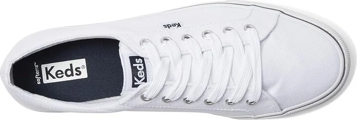 Keds Jump Kick Lace Up Women's Shoes White/Navy Stripe : 6 B - Medium, Textile - Image 2