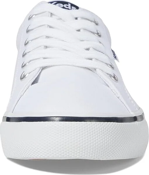 Keds Jump Kick Lace Up Women's Shoes White/Navy Stripe : 6 B - Medium, Textile - Image 5
