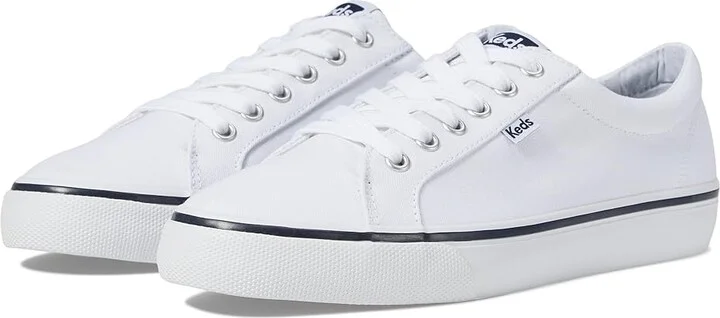 Keds Jump Kick Lace Up Women's Shoes White/Navy Stripe : 6 B - Medium, Textile