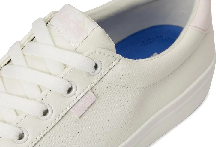 Keds Jump Kick T-Toe Women's Shoes Snow White/Light Pink Perf Leather : 10 B - Medium, Leather/Rubber - Image 7