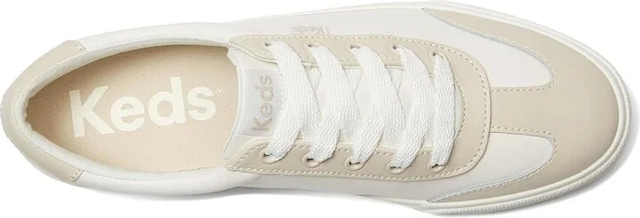 Keds Jump Kick T-Toe Women's Shoes Snow White / Oatmeal Leather : 9.5 B - Medium, Leather/Rubber - Image 2