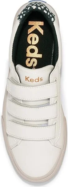 Keds Jump Kick V Women's Shoes Egret/Dark Green Leather : 7.5 B - Medium - Image 2