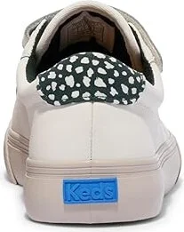 Keds Jump Kick V Women's Shoes Egret/Dark Green Leather : 7.5 B - Medium - Image 4