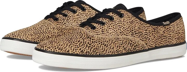 Keds Keds Champion Seasonal Women's Shoes Tan/Black Leopard Calf Hair : 6.5 B - Medium, Canvas