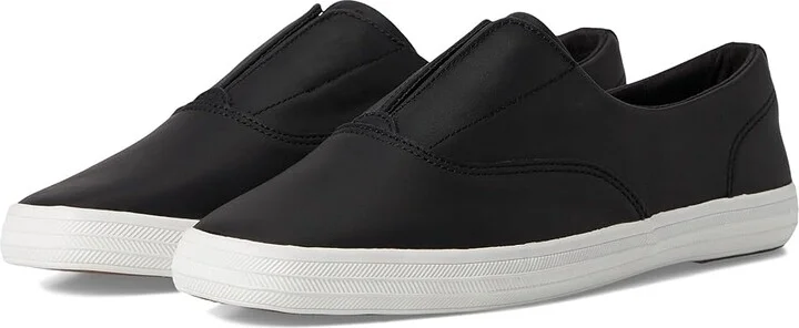Keds Keds Champion Square Toe Slip-On Women's Shoes Black Soft Leather : 10 B - Medium, Canvas/Rubber