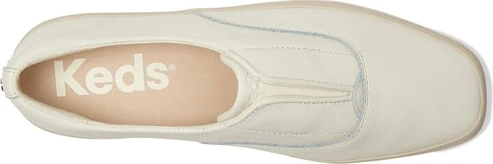 Keds Keds Champion Square Toe Slip-On Women's Shoes Snow White Soft Leather : 7 B - Medium, Canvas/Rubber - Image 2