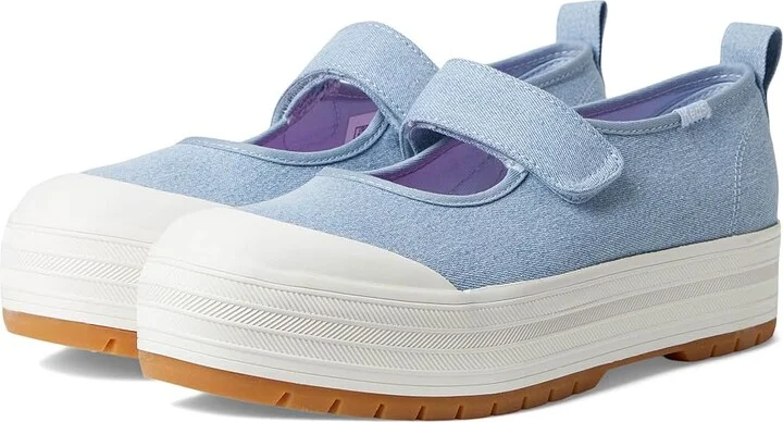 Keds Keds Mary Jane Women's Shoes Light Blue Denim : 7.5 B - Medium, Canvas