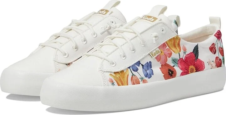 Keds Keds X Rifle Paper Kickback Blossom Women's Shoes White/Multi : 5 B - Medium, Canvas