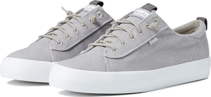 Keds Kickback Canvas Slip On Women's Shoes Grey : 5 B - Medium, Canvas/Cotton