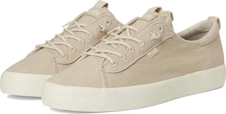 Keds Kickback Canvas Slip On Women's Shoes Oatmeal Washed Twill : 7.5 B - Medium, Canvas/Cotton