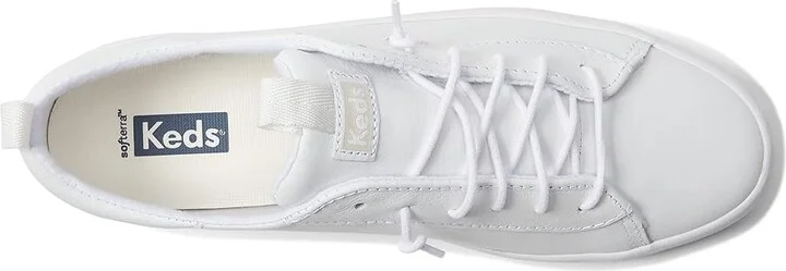Keds Kickback Leather Slip On Women's Shoes White 1 : 6 B - Medium, Canvas - Image 2
