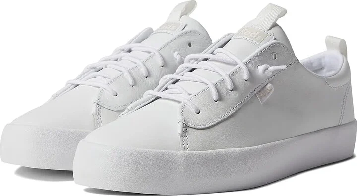 Keds Kickback Leather Slip On Women's Shoes White 1 : 6 B - Medium, Canvas