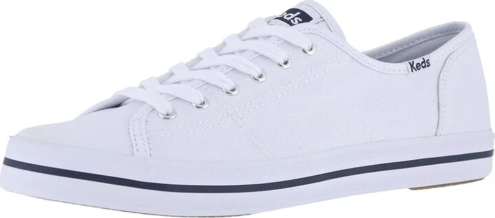 Keds Kickstart Lace Up Women's Lace up casual Shoes White : 5 B - Medium, Canvas - Image 2