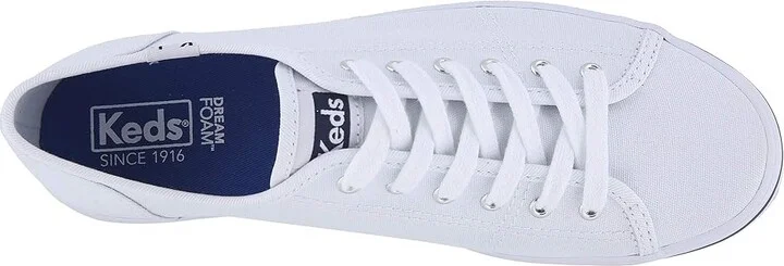 Keds Kickstart Lace Up Women's Lace up casual Shoes White : 5 B - Medium, Canvas - Image 3