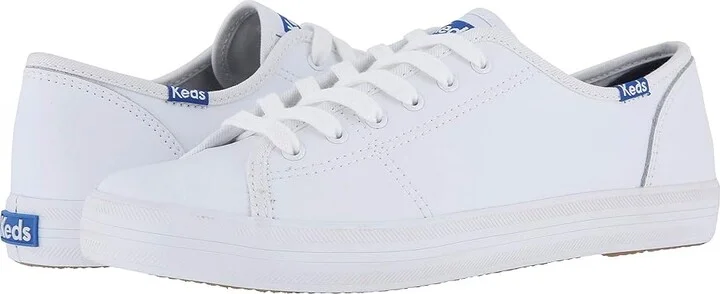 Keds Kickstart Lace Up Women's Lace up casual Shoes White/Blue : 5 B - Medium, Leather