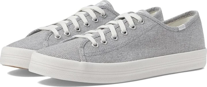 Keds Kickstart Lace Up Women's Shoes Silver Textile : 7.5 B - Medium