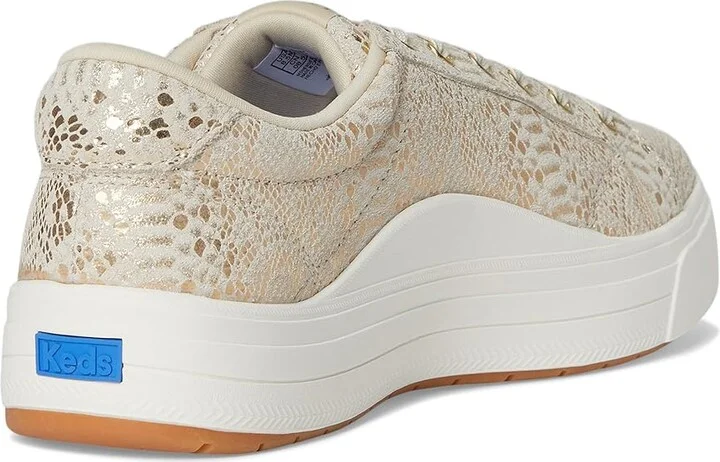 Keds Park Lace Up Women's Shoes Gold Metallic Snake Foil Suede : 5 B - Medium, Canvas - Image 4