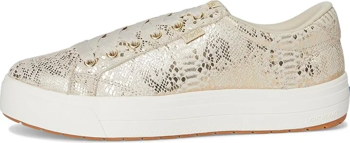 Keds Park Lace Up Women's Shoes Gold Metallic Snake Foil Suede : 5 B - Medium, Canvas - Image 6