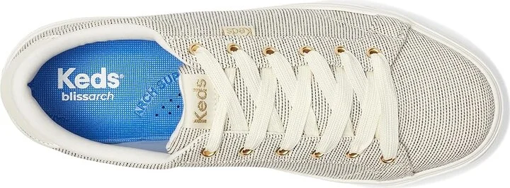 Keds Park Lace Up Women's Shoes Snow White/Oatmeal Seed Stripe : 10 B - Medium, Canvas - Image 2