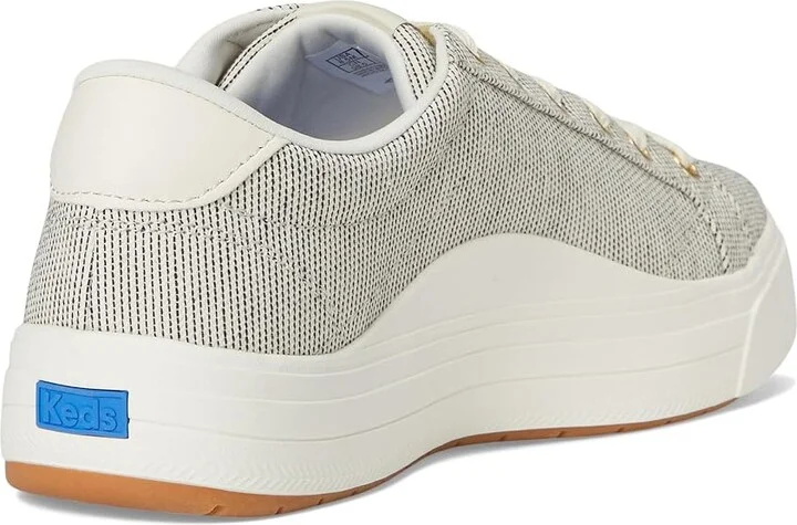 Keds Park Lace Up Women's Shoes Snow White/Oatmeal Seed Stripe : 10 B - Medium, Canvas - Image 4