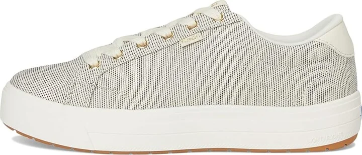 Keds Park Lace Up Women's Shoes Snow White/Oatmeal Seed Stripe : 10 B - Medium, Canvas - Image 6
