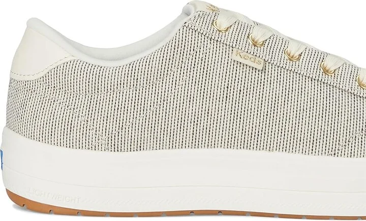 Keds Park Lace Up Women's Shoes Snow White/Oatmeal Seed Stripe : 10 B - Medium, Canvas - Image 7