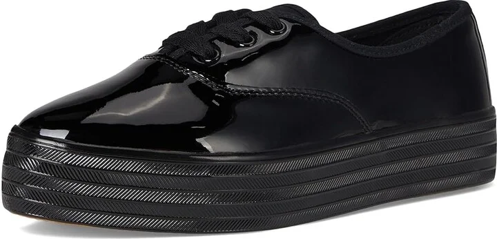 Keds Point Lace Up Women's Shoes Black/Black Patent Leather : 6 B - Medium, Canvas - Image 5