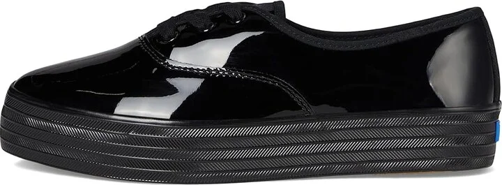 Keds Point Lace Up Women's Shoes Black/Black Patent Leather : 6 B - Medium, Canvas - Image 6