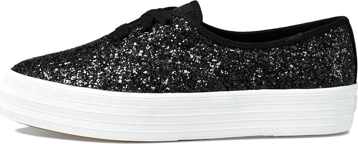 Keds Point Lace Up Women's Shoes Black Glitter : 10 B - Medium, Canvas - Image 6