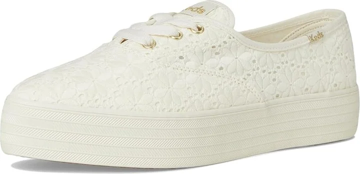 Keds Point Lace-Up Women's Shoes Egret Eyelet : 6 B - Medium, Linen - Image 5